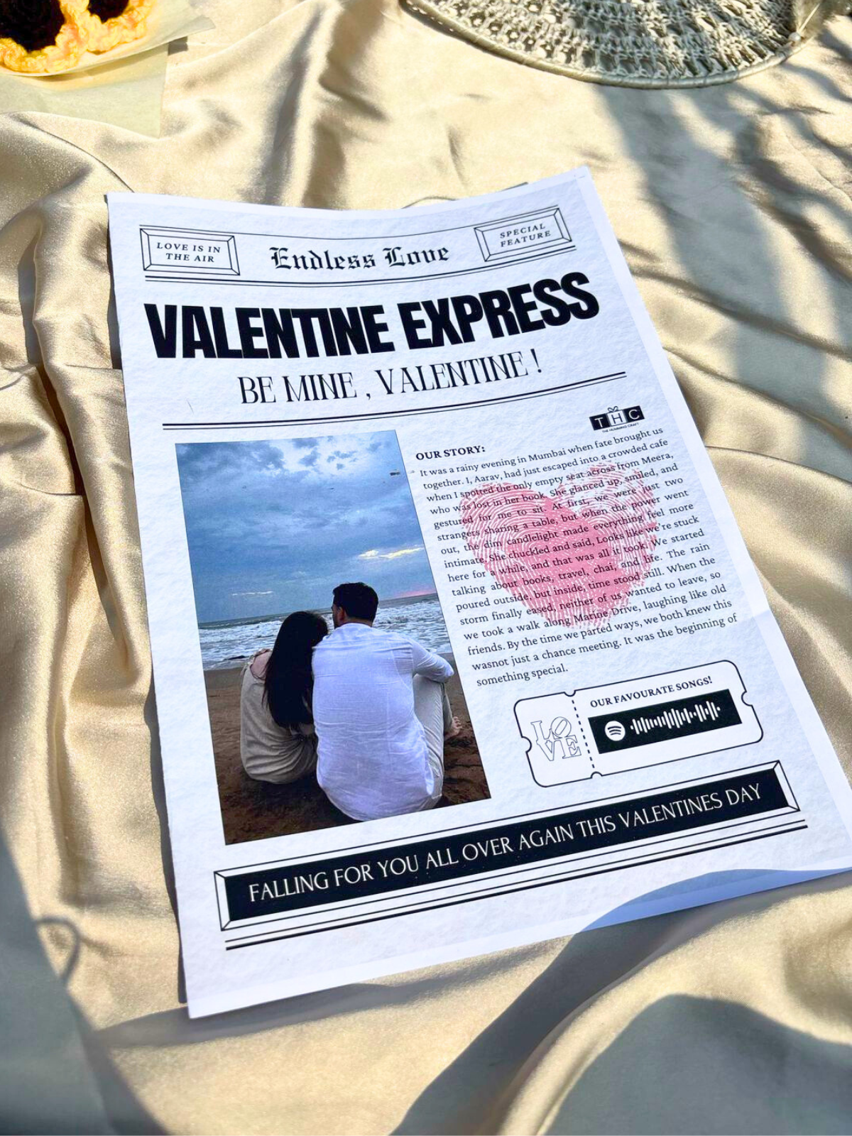 A Personalized Love Story Newspaper