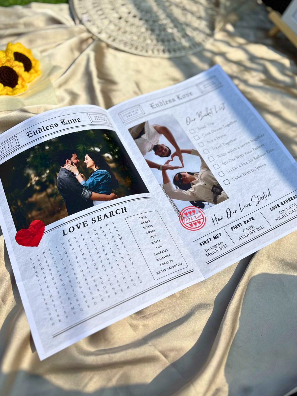 A Personalized Love Story Newspaper