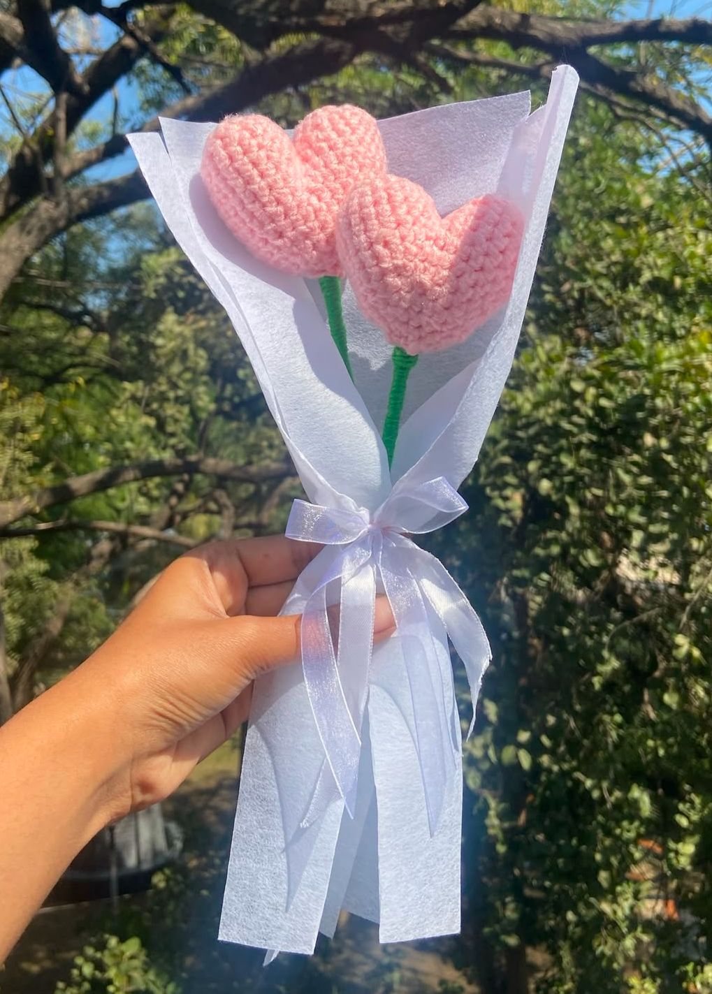Crochet Heart Bouquet